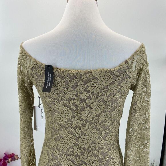 $188  Dress NWT Bailey 44 Bodycon Gold Lace - Picture 5 of 8